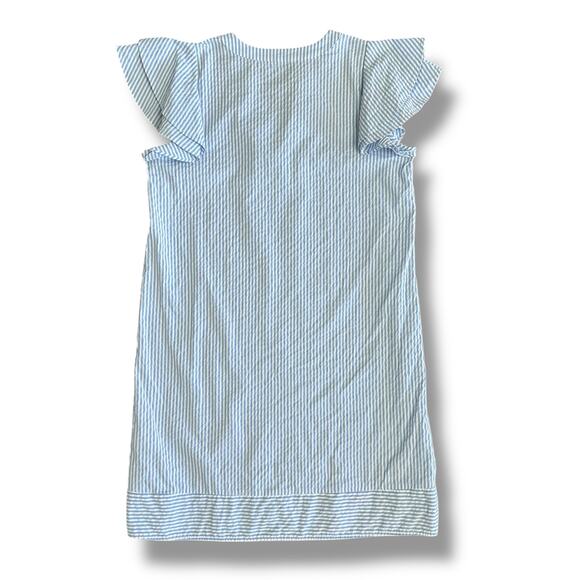 Vineyard Vines Seersucker Flutter Sleeve Dress Blue White Small‎ Classic Coastal - Picture 5 of 7